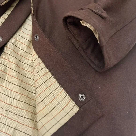 Barbour Newmarket Coat Women's Wool Brown Waterproof Breathable US 12 NWT $500 - Picture 8 of 16